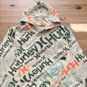 Youth Hurley Beige and Multicolor Logo Hoodie